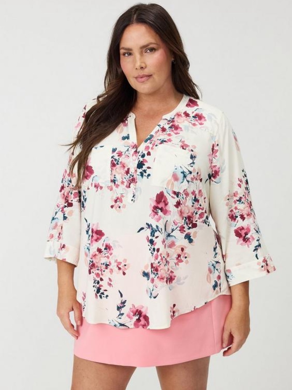 Torrid Floral 3/4 Sleeve Top